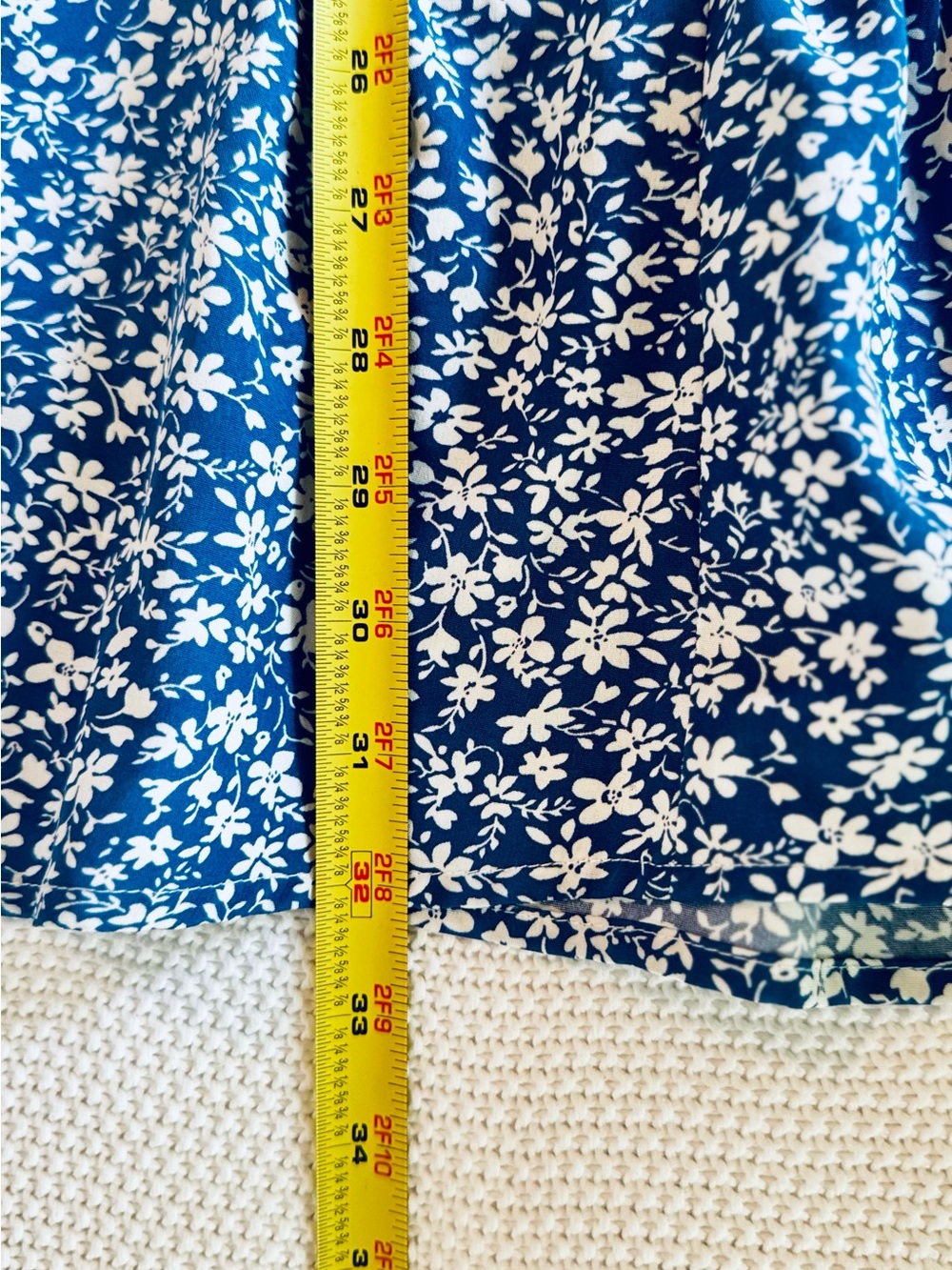 CUPSHE Tiered Ruffle Deep V & Back Blue Floral Tie-Front Sundress Mini Dress - Picture 13 of 14